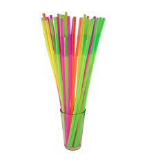 STRAWS - 200 PACK 17 INCH BEND ABLE NEON STRAW