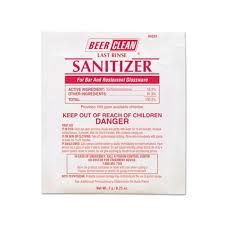 BEER CLEAN / BEER GLASS SANITIZER / POWDER PACK / .25