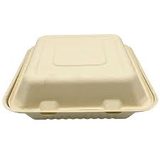 9 X 9 /  BIODEGRADABLE PFAS FREE MOLDED FIBER HINGED TRAY