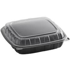 9 X 9 X 3 / PLATIC HINGED MICROWAVABLE 1 COMPARTMENT /