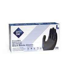 NITRILE POWDER-FREE /  LARGE / BLACK / 100 PER BOX (10/CS)