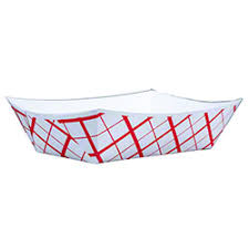 #500 RED CHECK FOOD TRAY / 500 PER CASE