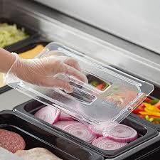 1/3 SIZE CLEAR POLYCARB FOOD PAN LID WITH HANDLE [EACH]
