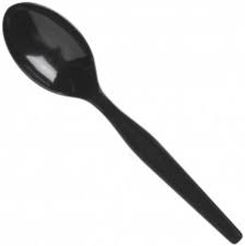 PLASTIC TEASPOON / BLACK HEAVYWEIGHT / 1,000 PER CASE