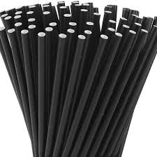 PAPER STRAW UNWRAPPED BLACK / BARCONIC BIODEGRADABLE - 7