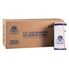 EMPRESS SEMI SLIM STRAW / STIR ER UNRAPPED 7.76" RED, 500 BOX