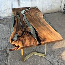 24" X 30" WOODEN TABLE TOP / CLEAR EPOXY FINISH