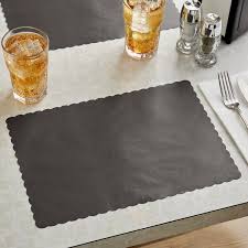 10" X 14" BLACK COLORED PAPER PLACEMAT WITH SCALLOPED EDGE