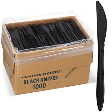PLASTIC KNIFE / BLACK / HEAVYWEIGHT / 1,000 PER CASE