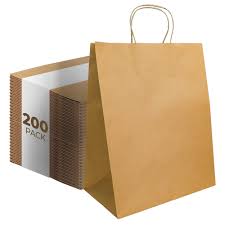 PAPER BAG / WITH HANDLES / 12 X 9 X 15.75 / 200 PER CASE