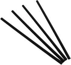 8" UNWRAPPED JUMBO STRAW / BLACK (10/500/5,000) (UWST)