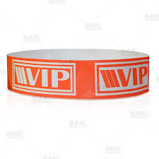 NEON RED/WHITE VIP NUMBERED WRISTBANDS - BOX