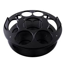 18 INCH PLASTIC BOTTLE SERVICE TRAY BLACK - HOLDS 2 BOTTLES