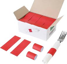 RED SELF-ADHERING PAPER NAPKIN BAND - (2,000/BOX)