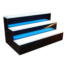 LIQUOR SHELF / 3 TIER / BLACK / MULTI COLOR LED'S / 48"