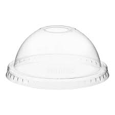 PET DOME LID W/ HOLE / FITS 16  - 24 OZ  (20/50/1,000)