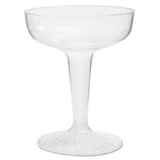COMET PLASTIC CHAMPAGNE GLASSES, 4 OZ., CLEAR,