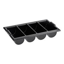 CUTLERY BIN BLACK - 4 COMPARTMENT [EACH]