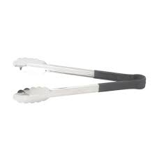 SPRING TONGS - COLOR CODED - 9" BLACK