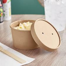 8 OZ PAPER HOT FOOD CUP WITH VENTED PAPER LID / POLY