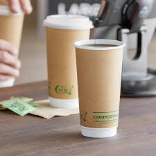 20 OZ DOUBLE WALL / KRAFT / COMPOSTABLE PAPER HOT CUP