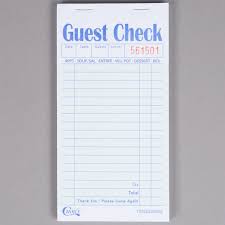 GUEST CHECK / 2 PART GREEN AND WHITE / CARBON (50/CASE)