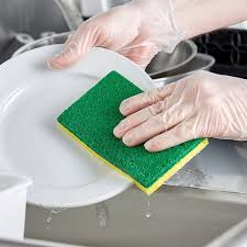 6" X 3 1/2" SPONGE WITH GREEN SCRUBBER - 6/PACK