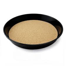 SERVING TRAY / CORK LINED / BLACK / 13" DIAMETER (EACH)