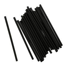 5.75" JUMBO STRAW / BLACK /  UNWRAPPED (50/250/12,500)