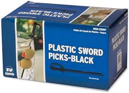 SWORD PICK / BLACK / 3.25" (1,000/BOX)