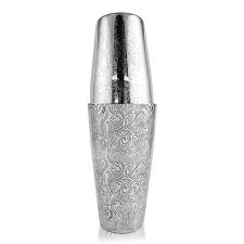 SHAKER TIN / ETCHED / STAINLES STEEL / 28 OZ & 18 OZ SET