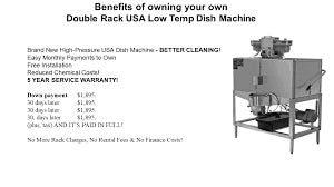 RENTAL FEE FOR LOW TEMP - DOUBLE RACK DISH MACHINE /