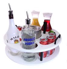 18 inch Plastic Bottle Service Tray - Holds 2 Bottles /
