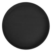 14 INCH ROUND - BLACK NON-SKID FIBERGLASS SERVING TRAY