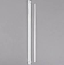 WRAPPED CLEAR STRAWS / 8" (24/500/12,000) [WCS] [EACH]