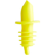 YELLOW NEON PLASTIC POUR SPOUTS (DOZEN)