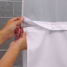 HOOKLESS SHOWER CURTAIN LINER, WHITE, 70" X 57" / 100%