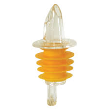 CLEAR PLASTIC POURER WITH EXTRA LARGE POLY-KORK TO FIT