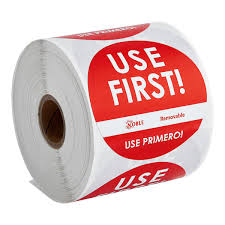 USE FIRST LABEL / ROUND / 3 INCH / WITH DISPENSER CARTON