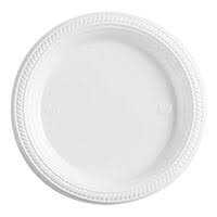 10 INCH PLASTIC PLATE / WHITE / 500 PER CASE (CASE)