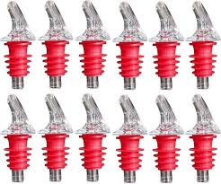 RED PLASTIC POUR SPOUTS (DOZEN)