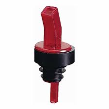 PLASTIC POURER WITH SANITARY SCREEN RED