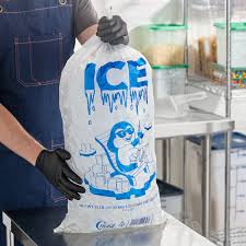 10 LB. CLEAR PLASTIC ICE BAG WITH ICE PRINT - (1000/CASE)