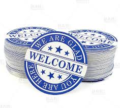 COASTER / WELCOME / 3.5" ROUND / PACK OF 250 [EACH]
