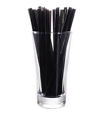 WRAPPED BLACK STRAWS / 8" (50/250/12,500) [WBS] [CASE]