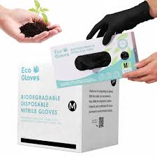 ECO NITRILE GLOVES / BLACK  / SMALL [10/100/1,000] [CASE]