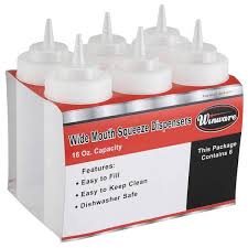 16 OZ CLEAR WIDE MOUTH SQUEEZE BOTTLE (6/PK)