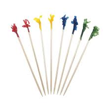 FRILL PICK / 4" / ASSORTED COLORS /10,000 PER CASE [CASE]