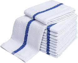 BAR TOWEL / BLUE STRIPE /  COTTON / 16 X 19 / 12 PACK