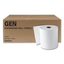 WHITE HARDWOUND TOWEL / 8" X 800' (6/CS) [WTOW]